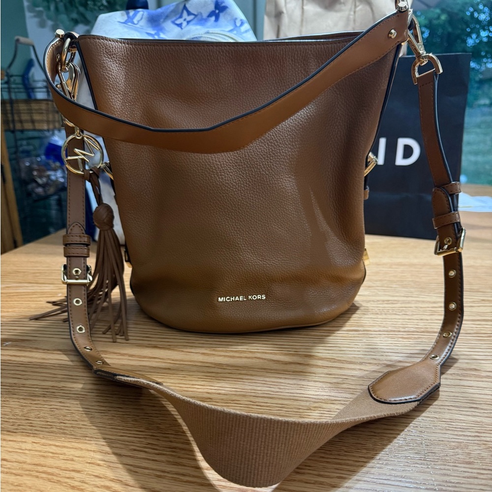 Michael Kors Caramel/Honey colored Pebbled Leather Shoulder Bag